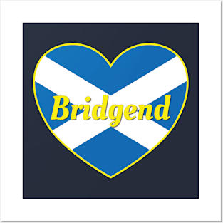 Bridgend Scotland UK Scotland Flag Heart Posters and Art